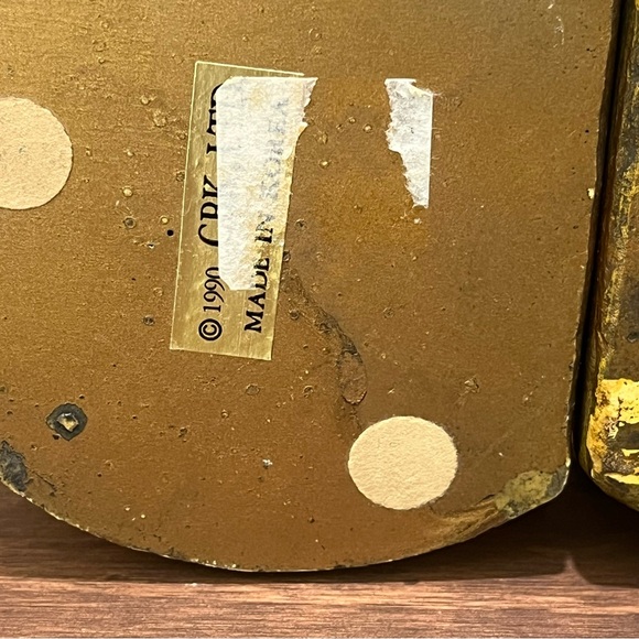 CBK Ltd. 1990 Gold Resin ACORN PINEAPPLE ARTICHOKE Bookends Vintage - Picture 6 of 9